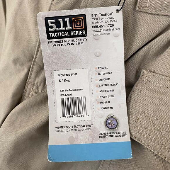 5.11 Tactical Cotton Canvas Cargo Pant Khaki Women's Size 8 TDU EMS Uniform New - Picture 10 of 13